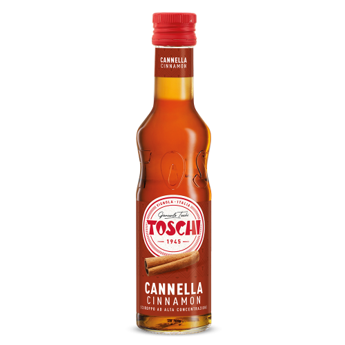 bottiglia di sciroppo alla cannella toschi 250 ml